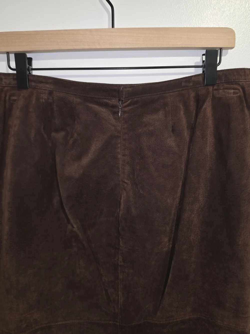 Roth LeCover California Vintage 100% Brown Leather Midi Skirt Women's Size 10
